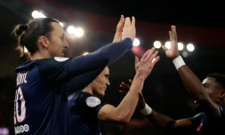 Zlatan Ibrahimovic et le PSG, lors de la victoire face à Lorient (3-1), au Parc des Princes, le 3 février 2016