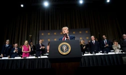 Le président américain Donald Trump à New York le 12 novembre 2019