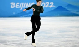 La patineuse russe Kamila Valieva, le 11 février 2022 à Pékin