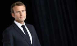 Le président français Emmanuel Macron lors d'un discours le 21 juin 2018 à Quimper (ouest). 