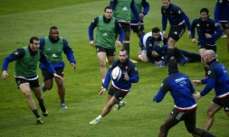 Le XV de France à l'entraßnement au centre du rugby de Marcoussis, le 2 février 2016