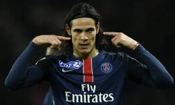 L'attaquant du PSG Edinson Cavani, auteur du but de la victoire face à Saint-Etienne, en Coupe de la Ligue, le 15 décembre 2015 au Parc des Princes