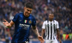 Joaquin Correa, auteur de deux buts pour l'Inter Milan contre l'Udinese pour la victoire 2-0 de Milan lors de la 11e journée de Serie A au stade Giuseppe Meazza de Milan (Italie) le 31 octobre 2021