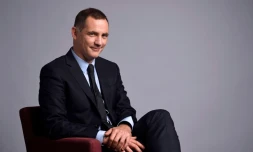 Le président du conseil exécutif corse, Gilles Simeoni, lors d'un entretien à Paris, le 24 janvier 2018