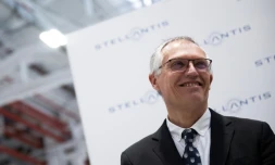 Le directeur général de Stellantis, Carlos Tavares, assiste à l'inauguration d'une usine à Turin, le 10 avril 2024