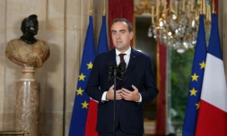 Le Premier ministre Sébastien Lecornu lors d'une allocation concernant la situation dans les lycées, le prix des carburants, la crise agricole et la situation financière de la France, le 7 octobre 2026 à l'hôtel de Matignon, à Paris