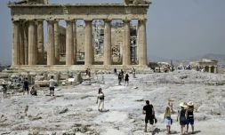 Sur le site de l'Acropole d'Athènes, le 1er juillet 2021