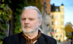 L'écivain norvégien Jon Fosse, le 21 octobre 2021 à Stockholm, en SuÚde