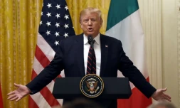 Le président américain Donald Trump s'exprime lors d'une conférence de presse à la Maison Blanche