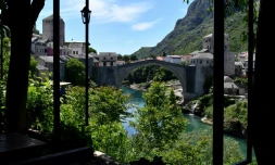 Le Vieux Pont de Mostar, le 8 mai 2020 en Bosnie-Herzégovine