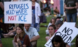 Manifestation contre le traitement des migrants hébergés dans les centres de rétention américains, le 12 juillet 2019 à El Paso, au Texas