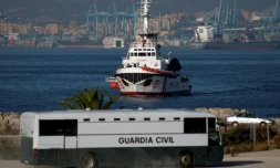 Le bateau de l'ONG Proactiva Open Arms arrive à Algésiras avec 87 migrants à bord, le 9 août 2018