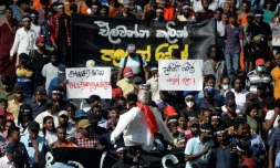 Manifestation à Colombo, au Sri Lanka, le 19 juillet 2022
