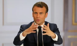 Emmanuel Macron lors de sa conférence de presse à l'Elysée, le 25 avril 2019