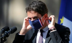 Le porte-parole du gouvernement Gabriel Attal à l'issue du Conseil des ministres du 9 septembre 2020 à Paris