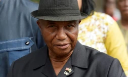 Joseph Boakai arrive au siÚge de son parti, le 29 décembre 2017 à Monrovia