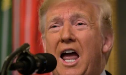 Le président américain Donald Trump annonce, depuis la Maison Blanche, la mort du chef du groupe Etat islamique, Abou Bakr al-Baghdadi, le 27 octobre 2019