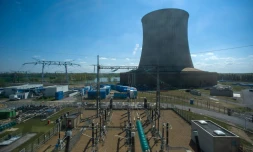 Tour de refroidissement de Saint-Laurent-des-Eaux, le 20 avril 2015, lors d'une visite de contrôle décennale