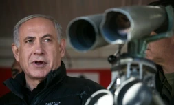 Le Premier ministre israélien Benjamin Netanyahu lors d'une visite sur le plateau du Golan, le 4 février 2015
