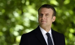 Emmanuel Macron lors de la cérémonie de commémoration de l'abolition de l'esclavage, le 10 mai 2017 à Paris