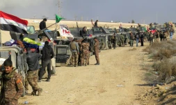 Les forces irakiennes le 22 décembre 2015 dans la région d'al-Aramil près de Ramadi 