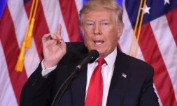 Donald Trump lors de sa conférence de presse, le 11 janvier 2017 à New-York