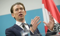 Le leader de l'extrême droite autrichien Sebastian Kurz le 24 octobre 2017 à Vienne