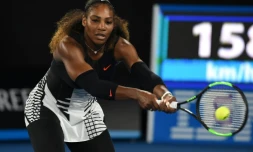 L'Américaine Serena Williams lors de la finale de l'Open d'Australie face à sa soeur Venus, le 28 janvier 2017 à Melbourne