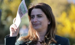 Marine Tondelier le 17 mars 2026, à Vitry-sur-Seine dans le Val-de-Marne