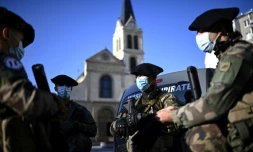 Des soldats de l'opération Sentinelle en patrouille dans la banlieue nord de Paris, le 6 novembre 2020