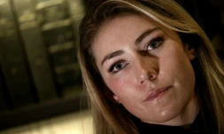 L'Américaine Mikaela Shiffrin en conférence de presse, le 20 décembre 2018 à Courchevel