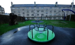 Un bùtiment utilisé comme lieu d'hébergement der réfugiés syriens prÚs de Rothesay, sur l'ßle de Bute, dans l'ouest de l'Ecosse, le 11 décembre 2015