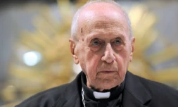 Le cardinal Roger Etchegaray à Espelette le 26 août 2014