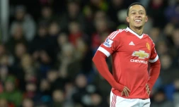 Memphis Depay sous le maillot de Manchester United contre Watford à Old Trafford, le 2 mares 2016