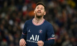 Lionel Messi avec le PSG contre Lorient au Parc des Princes, le 3 avril 2022 