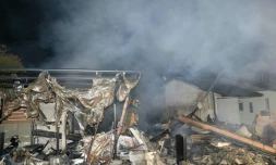 Maisons détruites par les incendies dans la ville de Mashiki, préfecture de Kumamoto (sud) après le tremblement de terre, le 15 avril 2016