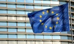 Le drapeau européen à Strasbourg, le 23 avril 2024