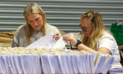 Décompte des voix lors de la présidentielle en Irlande, le 25 octobre 2025 à Dublin