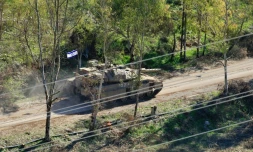 Un char de l'armée israélienne près du village de Shaqra, dans le sud du Liban le 25 janvier 2025