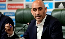 Le président de la Fédération espagnole de football Luis Rubiales pendant le Mondial, le 13 juin 2018 à Krasnodar en Russie 