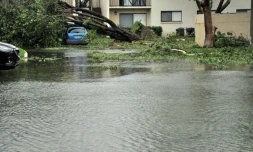 Une rue inondée de Miami après le passage de l'ouragan Irma, le 10 septembre 2017