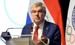 Le patron du Comité international olympique (CIO) Thomas Bach à Luque, au Paraguay, le 2 octobre 2024