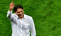 Le sélectionneur de la Croatie Zlatko Dalic lors de la victoire en demi-finale du Mondial face à l'Angleterre le 11 juillet 2018