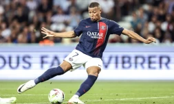 La star du PSG Kylian Mbappé lors du match à Toulouse, le 19 août 2023