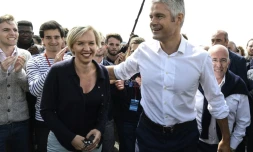 Virginie Calmels accompagne Laurent Wauquiez en septembre 2017 lors de la traditionnelle ascension du Mont Mezenc