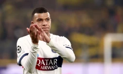 L'attaquant du PSG Kylian Mbappé à l'issue du match face au Borussia Dortmund en Ligue des champions, le 13 décembre 2023 à Dortmund