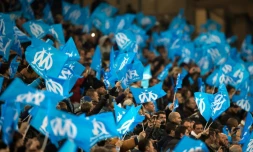 Des supporters marseillais lors d'un match contre Monaco, le 29 novembre 2015 au Vélodrome