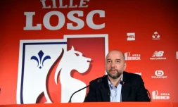 Le propriétaire de Lille Gérard Lopez, le 13 janvier 2017 au centre d'entraînement du Losc à Camphin-en-Pévèle