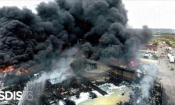 Capture d'une video réalisée par les pompiers de l'incendie le 27 septembre 2019 à Rouen