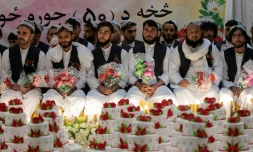 Cérémonie de mariage collectif à Kaboul, le 25 décembre 2023 en Afghanistan
